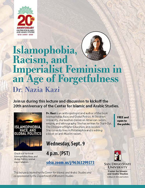 slamophobia, Racism, and Imperialist Feminism in an Age of Forgetfulness flyer